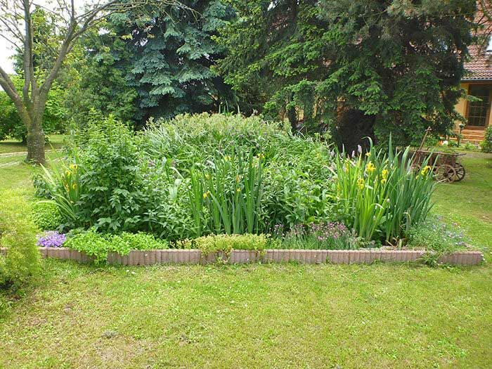PKA Elsa für 4 Einwohner im Beet im Schatten Pflanzenkläranlage Beet im Schatten